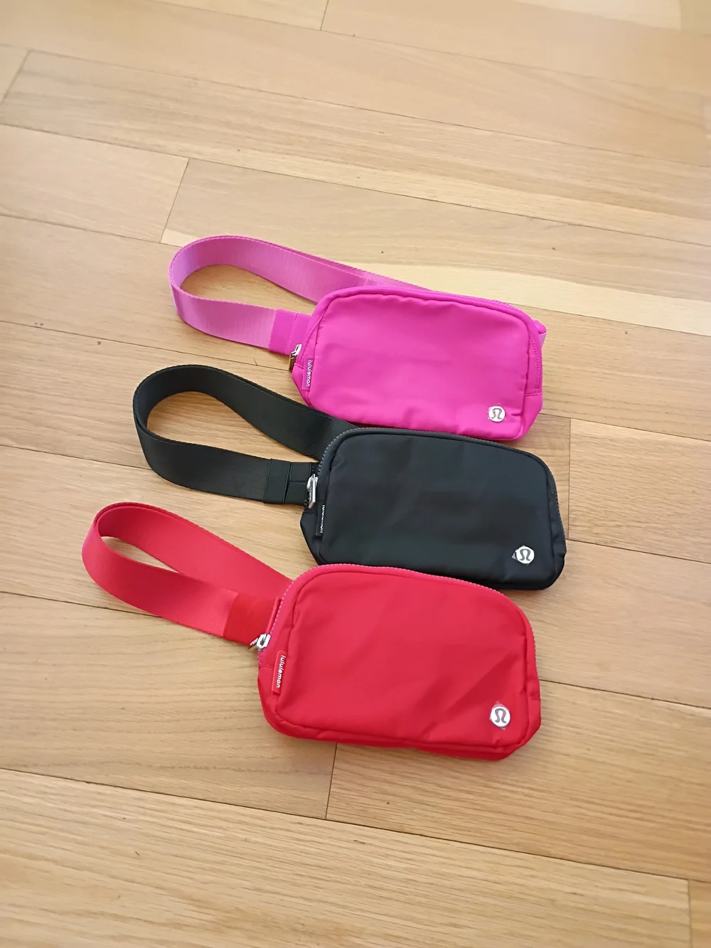 lululemon Bundle 3 Everywhere Belt Bags  pink, black, red
